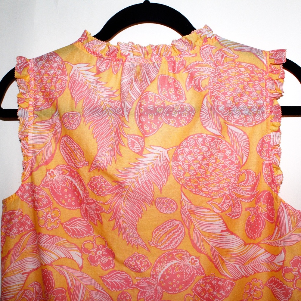 Talbots Island Pineapple Ruffle Trim Shell - Picture 13 of 16